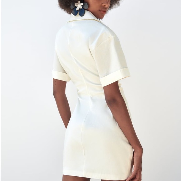 Zara Stretchy Linen Blend Dress - Picture 8 of 15